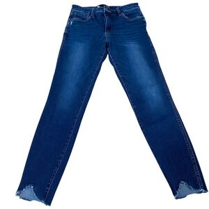 KUT From The Kloth Women's Blue Denim High Rise Raw Hem SkinnyJeans 4 Streetwear